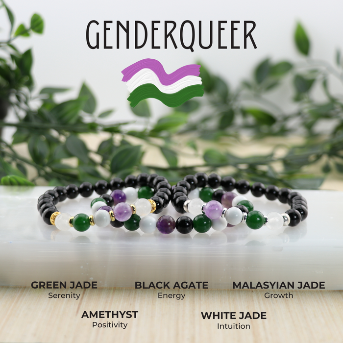 Gender Queer - LGBTQ Natural Gemstone Bracelets, 10 Pieces in a Pack