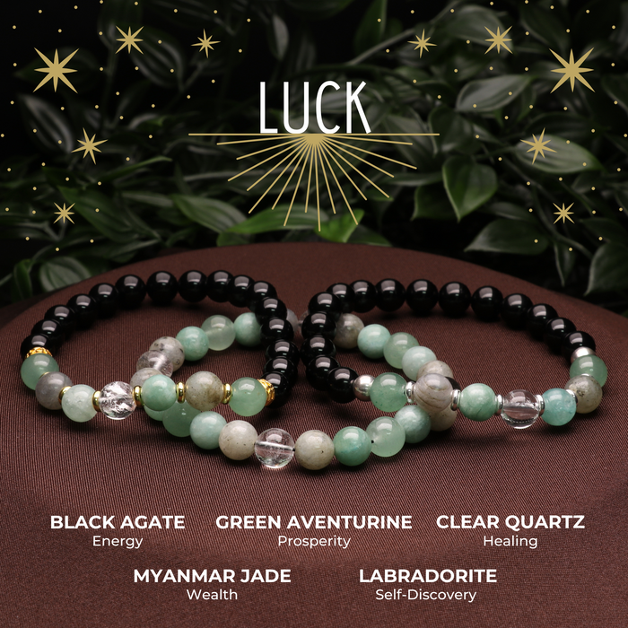 Luck Intention - Natural Gemstone Bracelets, 10 Pieces in a Pack