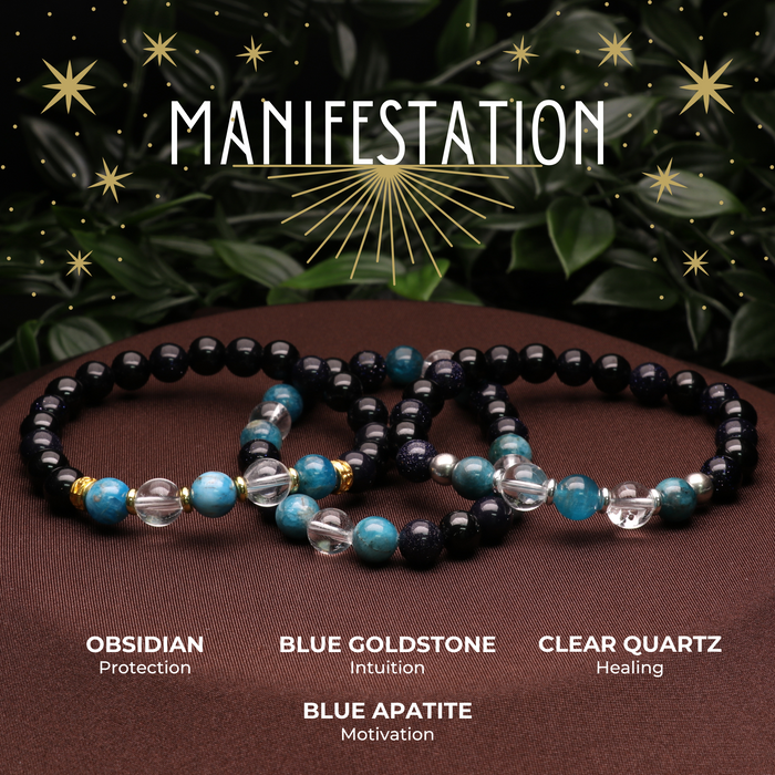 Manifestation Intention - Natural Gemstone Bracelets, 10 Pieces in a Pack