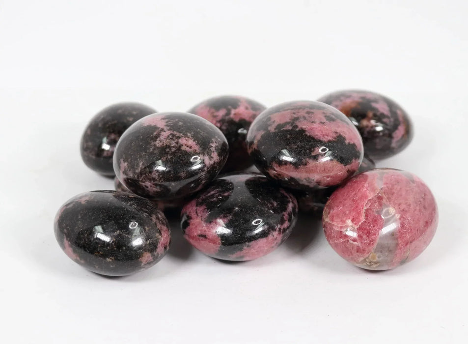 Rhodonite Palm Stone, ~3" Inch, 100-200 gr, 1 Piece #044