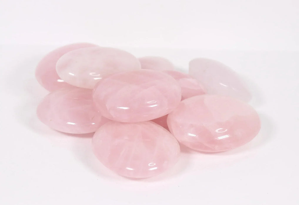 Rose Quartz Palm Stone, ~3" Inch, 100-200 gr, 1 Piece #046