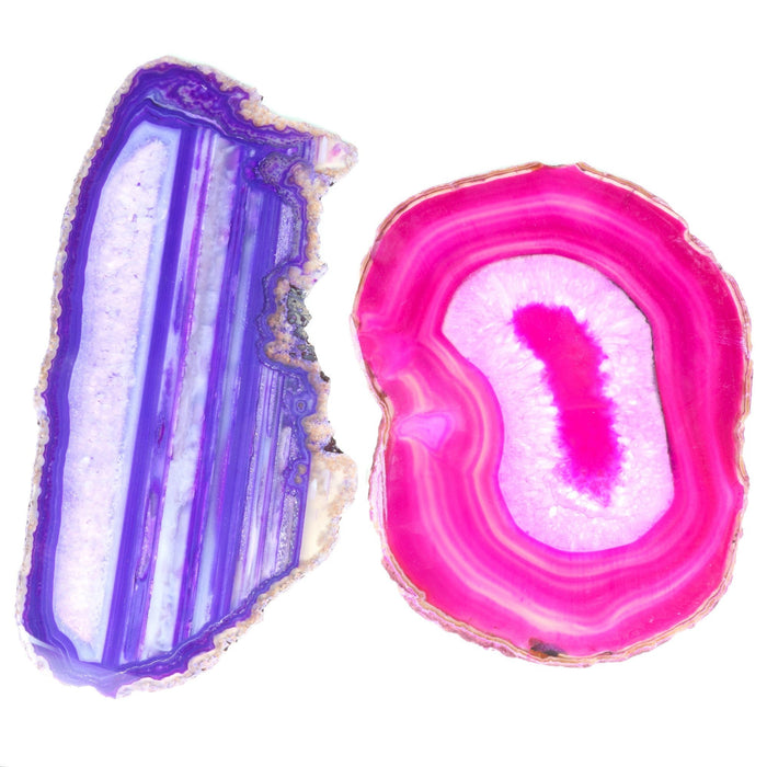 Natural Agate Slice, Model 10C, 10"-11" Inch, Assorted Color Mix, 10 Pieces in a Pack