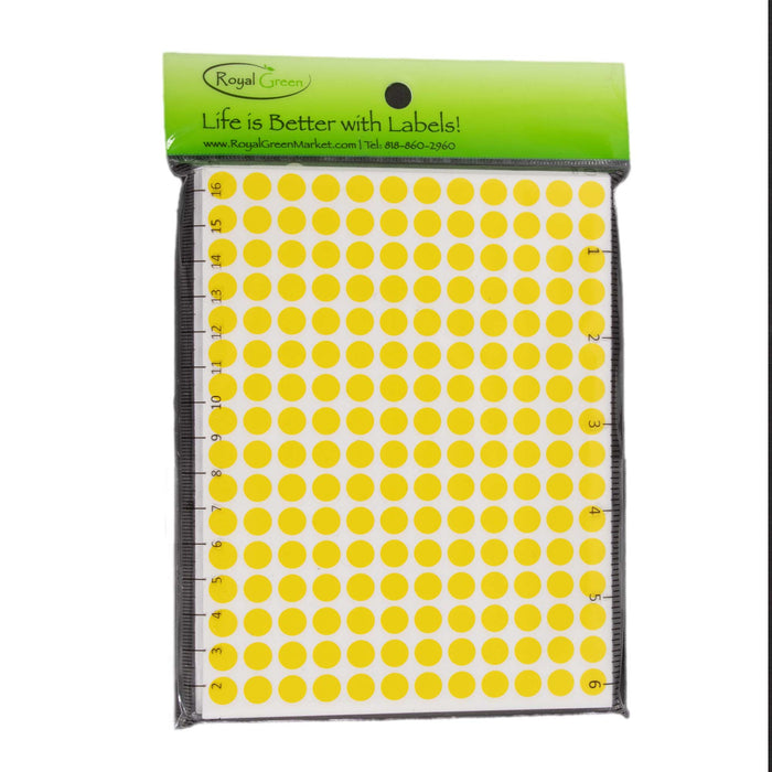 Dot Stickers ~1/4 Inch 8 mm Yellow, 8400 Dots in a Pack