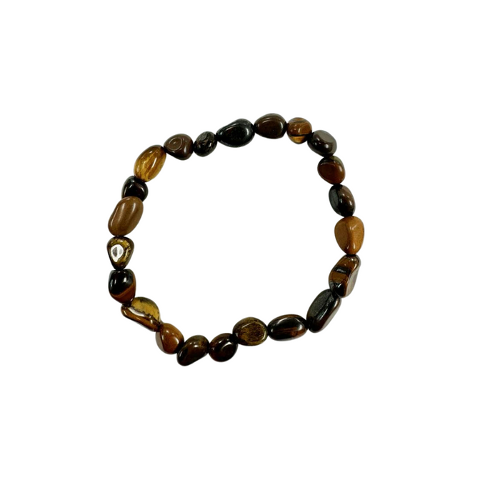 Natural Tigers Eye Bracelet, No Metal, 5 Pieces in a Pack #240