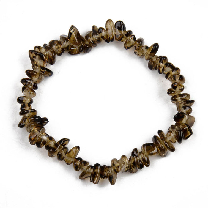 Synthetic Smoky Quartz Chip Stone Bracelet, No Metal, 5 Pieces in a Pack #064
