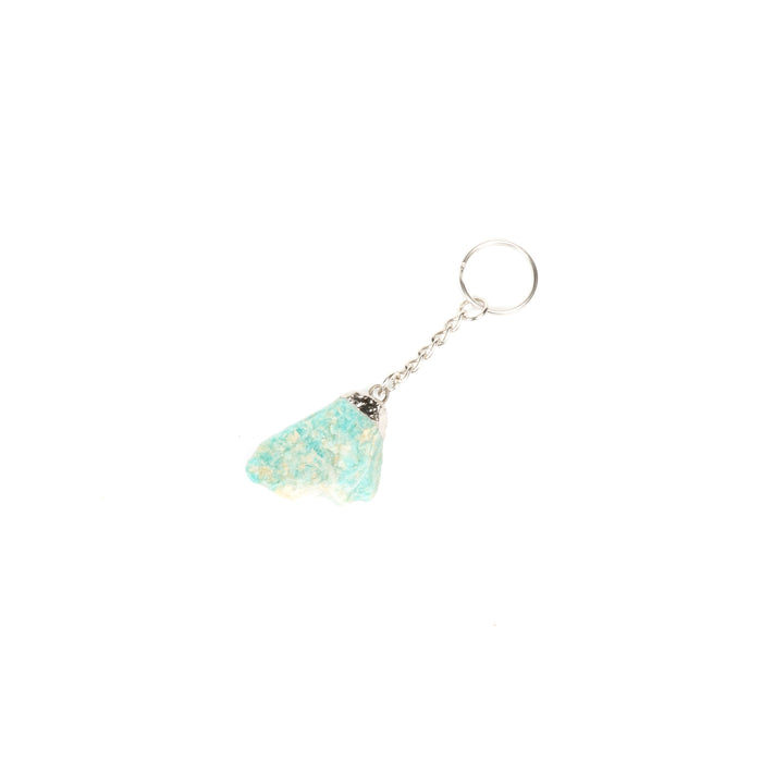 Amazonite Raw Stone Key Chain, 10 Pieces in a Pack, #067