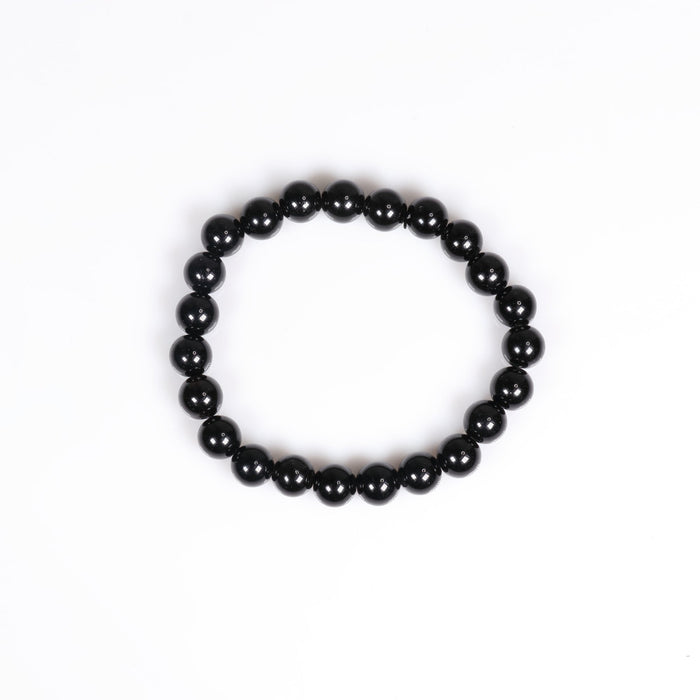 Natural Obsidian Bracelet, No Metal, 8 mm, 5 Pieces in a Pack, #058