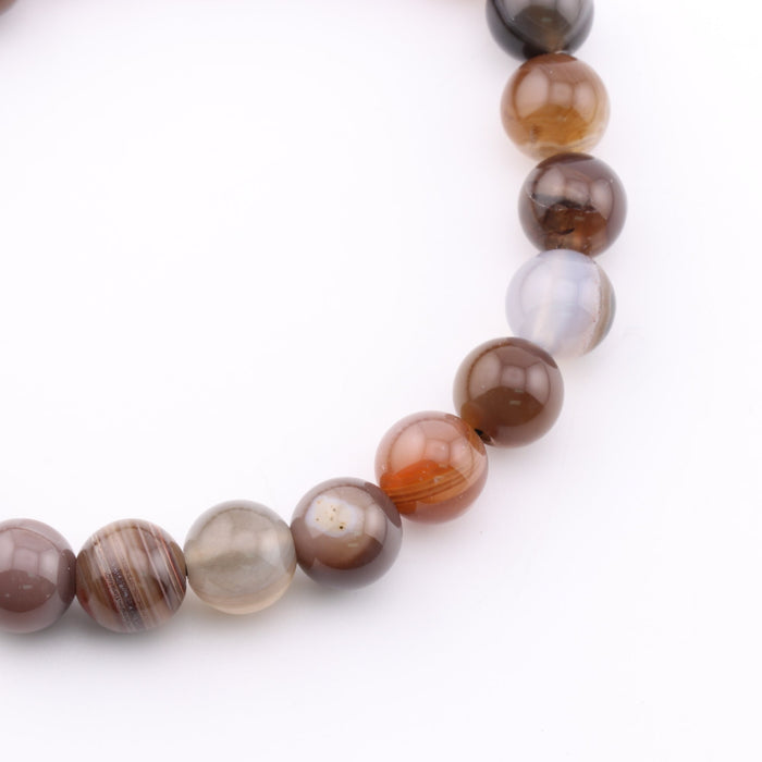 Brown Stripe Agate Standard Bracelet, No Metal, Dyed, 8 mm, 5 Pieces in a Pack #293