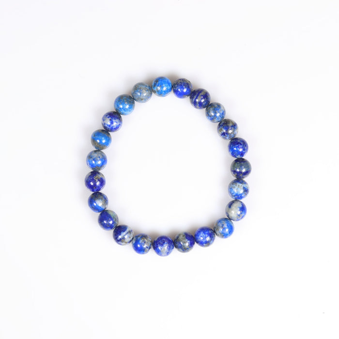Natural Lapis Lazuli Bracelet, No Metal, 8 mm, 5 Pieces in a Pack, #099