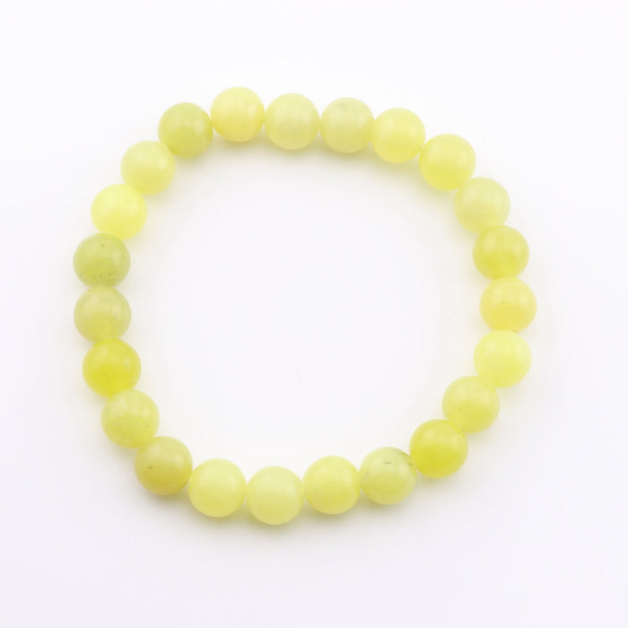 Lemon Jade Bracelet, No Metal, 8 mm, 5 Pieces in a Pack #286