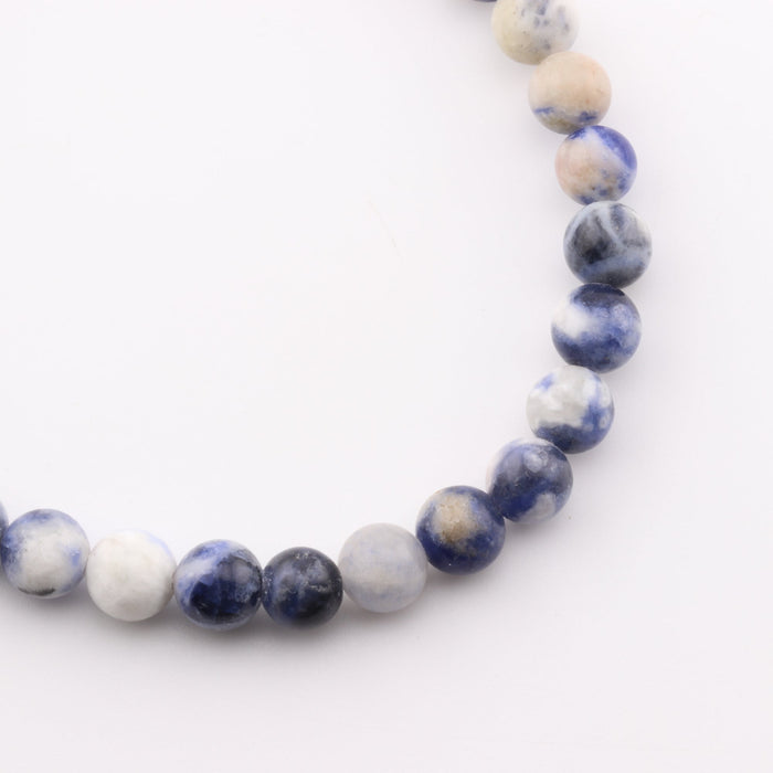 Natural Sodalite Bracelet, No Metal, 6 mm, 5 Pieces in a Pack, #222
