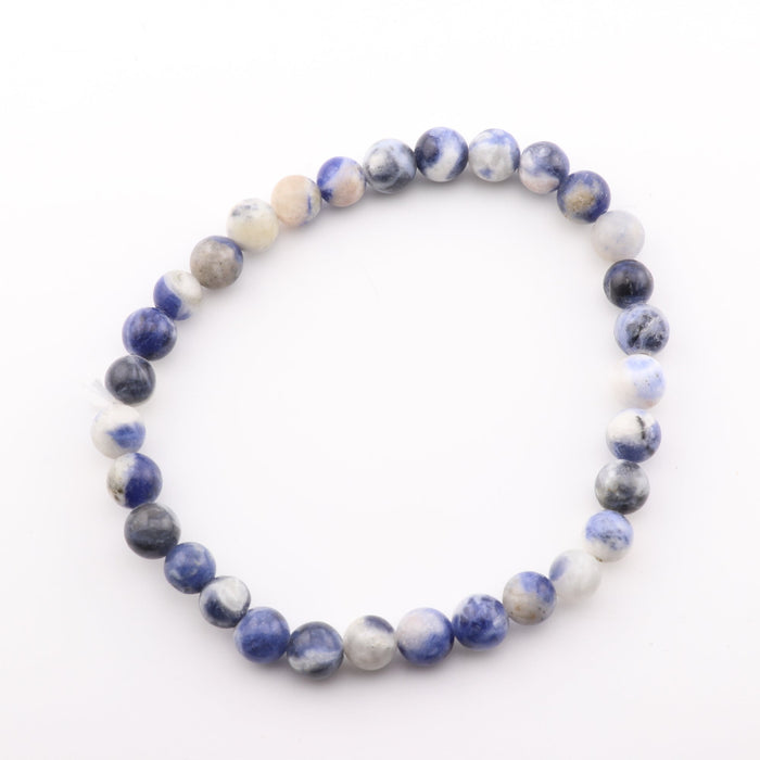 Natural Sodalite Bracelet, No Metal, 6 mm, 5 Pieces in a Pack, #222