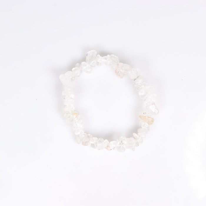 Natural Clear Quartz Chip Stone Bracelet, No Metal, 5 Pieces in a Pack, #029