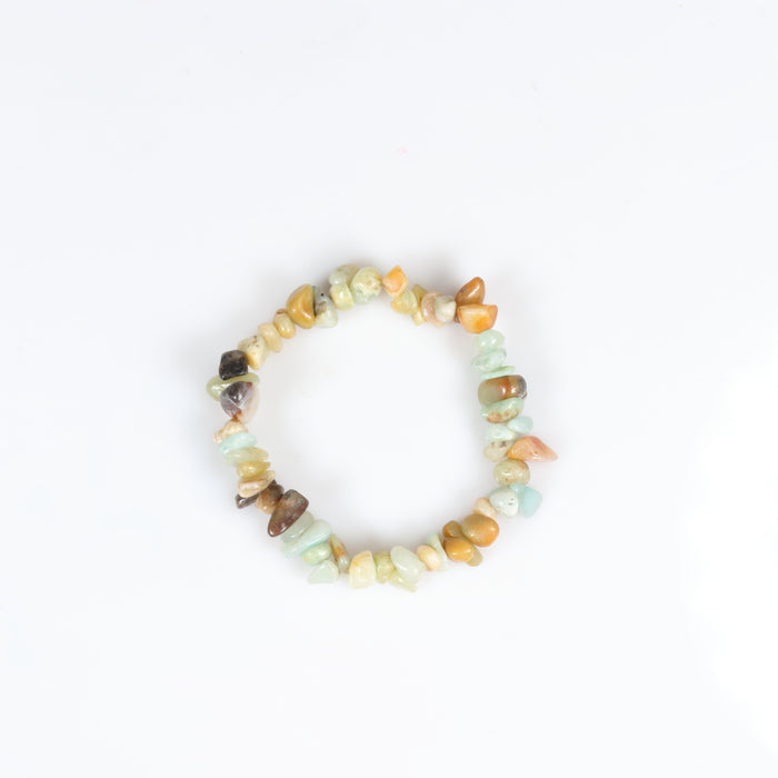Natural Amazonite Chip Stone Bracelet, No Metal, 5 Pieces in a Pack #008