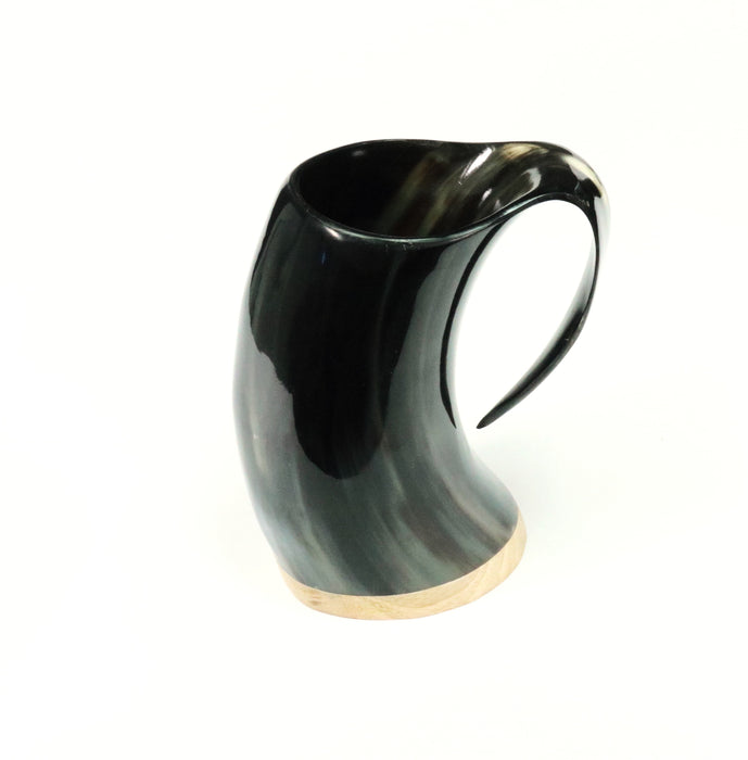 Viking Buffalo Horn Mug, Black,  8" inch, #008