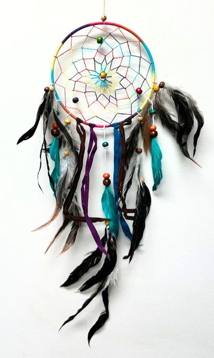 Dream Catcher, Colored Feathers with Ribbon, 5 Pieces in a Pack #SM3FB