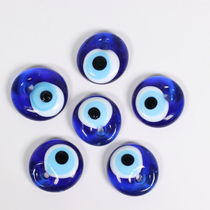 Evil Eye with Hole, 1" Inch, Handmade, 10 Pieces in a Pack, #001