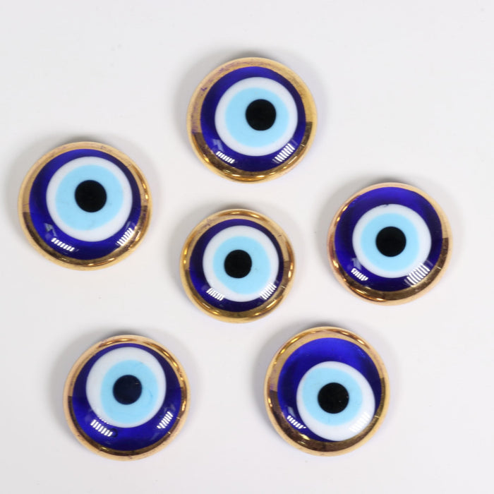 Evil Eye, 1" Inch, Gold Plated, Handmade, 10 Pieces in a Pack, #001