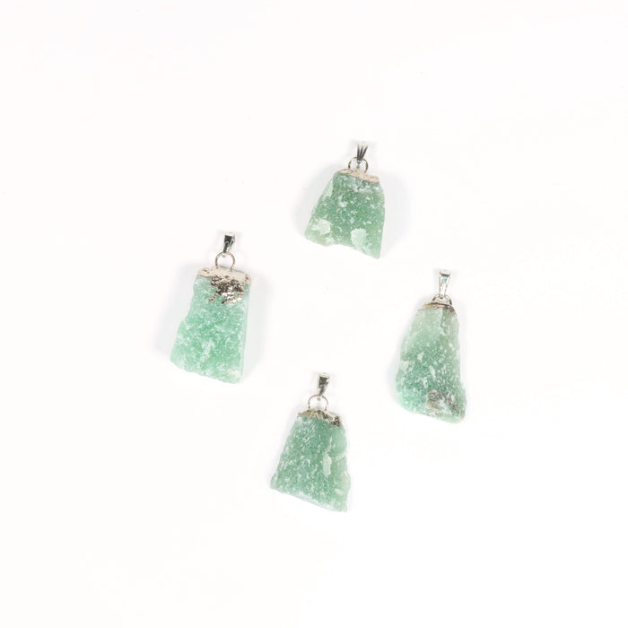 Green Aventurine Raw Pendants, 10 Pieces in a Pack, #030