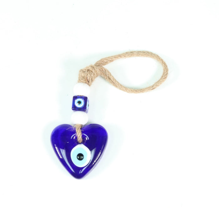 Evil Eye Heart Shaped Hanging Décor, 2.5" Inch, 10 Pieces in a Pack, #006