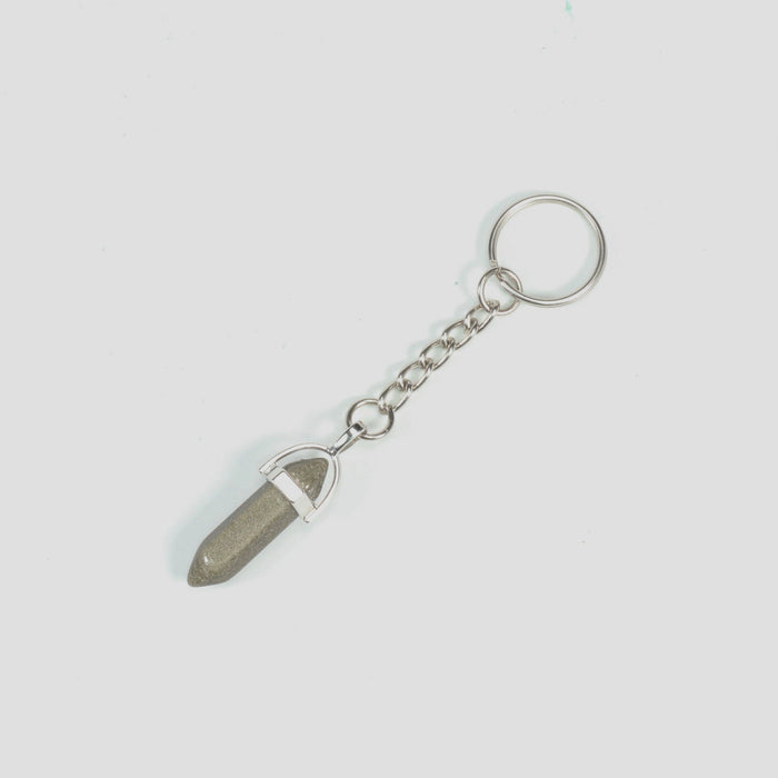 Golden Sheen Obsidian Point Shape Key Chain, 0.30" x 1.5" Inch, 10 Pieces in a Pack, #077