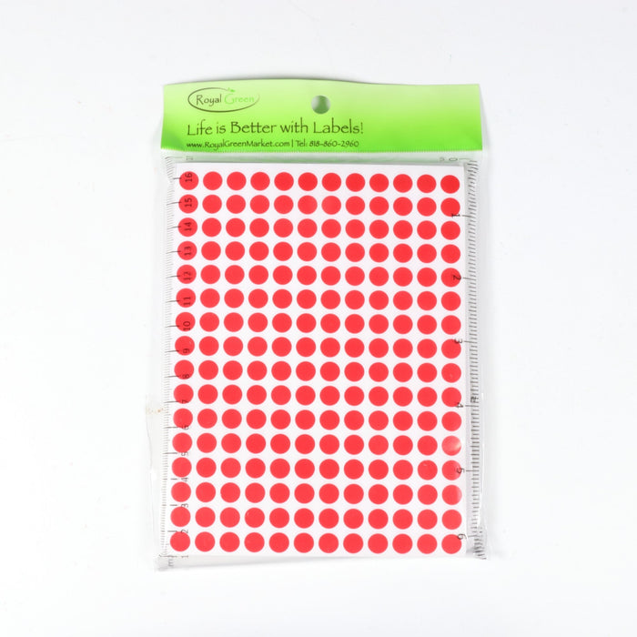 Dot Stickers ~1/4 Inch 8 mm Red, 8400 Dots in a Pack