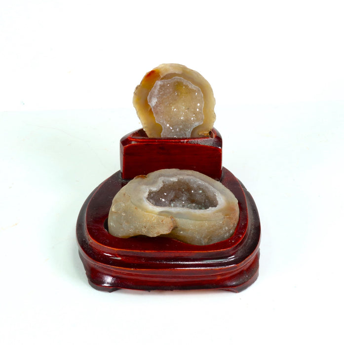 Agate Jewelry Box on Wood Stand, Small, 1 Piece in a Pack,  #002