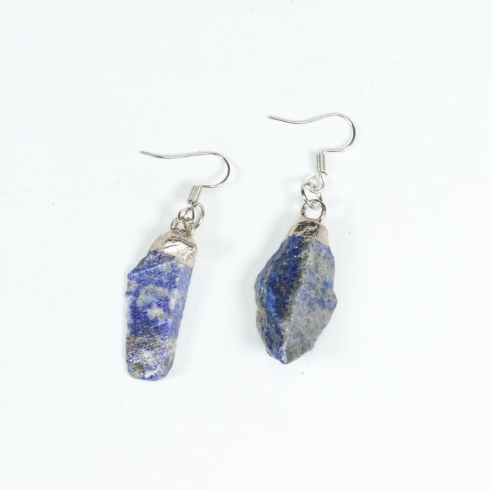 Lapis Lazuli Raw Earrings Hook, 5 Pair, #009