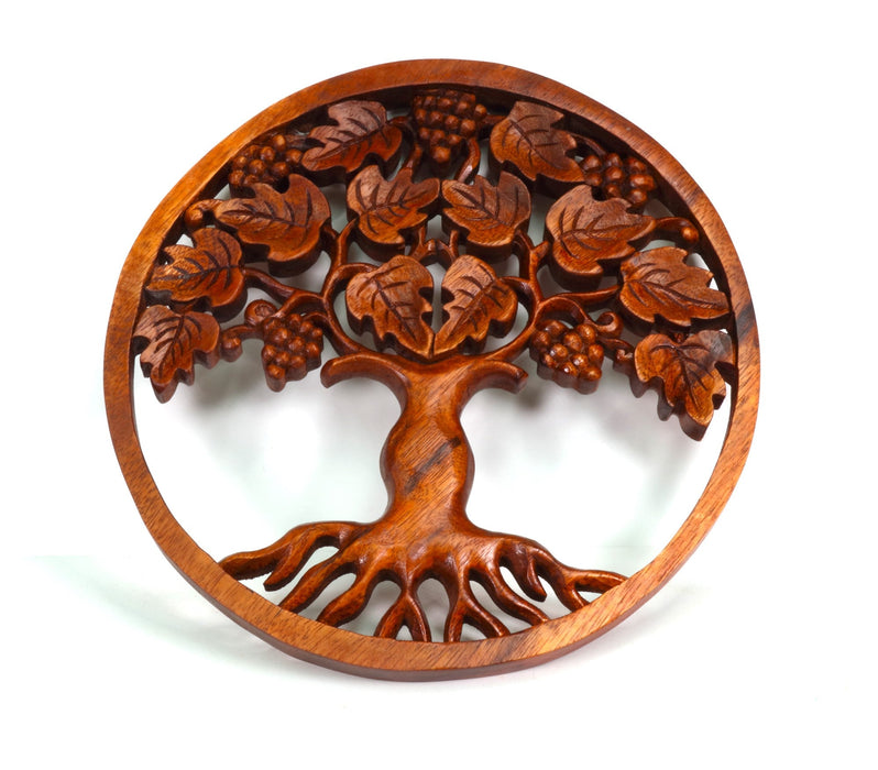 Wood Carved Tree of Life, 12" Inch, #009