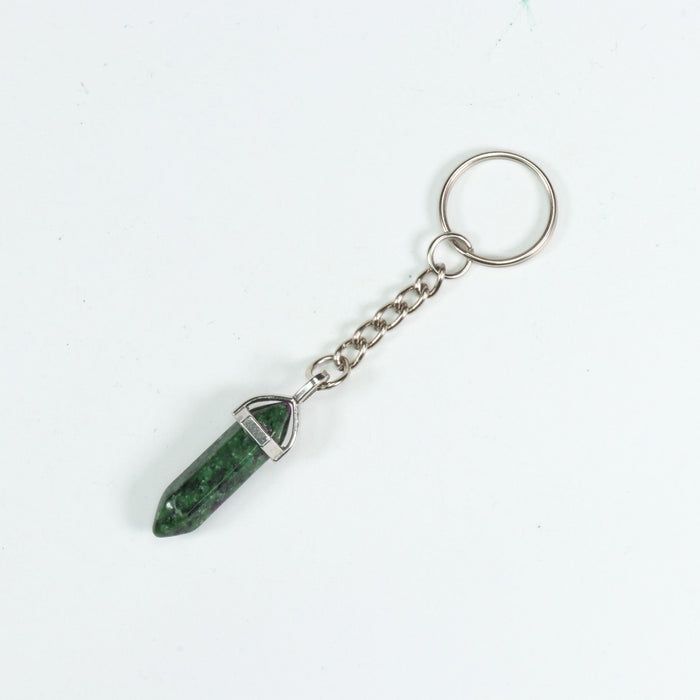 Ruby In Zoisite Point Shape Key Chain, 0.30" x 1.5" Inch, 10 Pieces in a Pack, #033