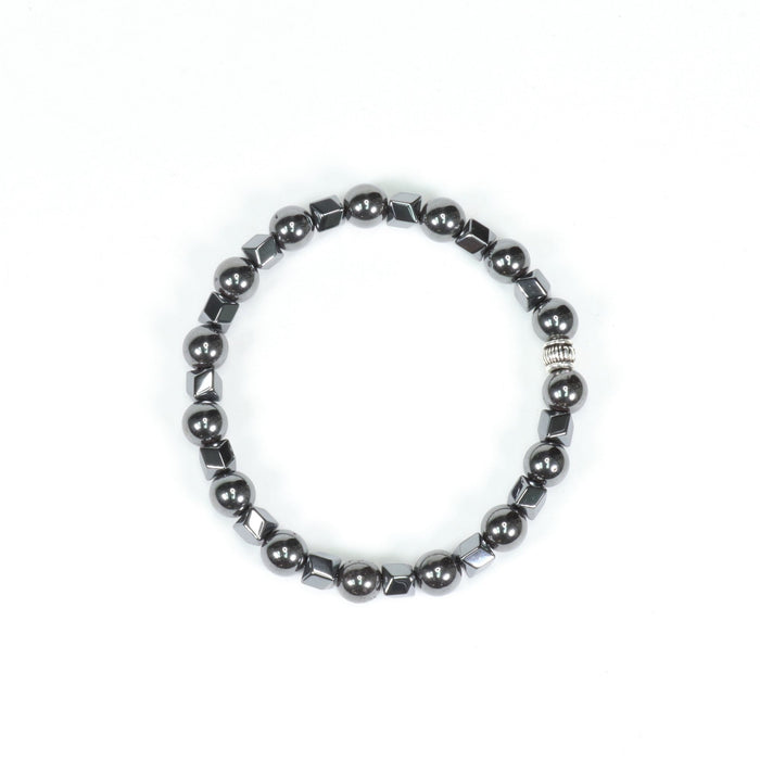 Hematite Bracelet, Silver Color, 8mm, 5 Pieces in a Pack #293