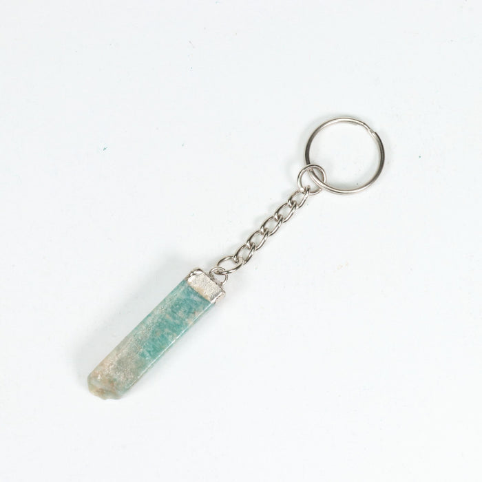 Amazonite  Key Chain, 0.45" x 1.80" x 0.25" Inch, 0.30" x 1.5" Inch, 10 Pieces in a Pack, #053