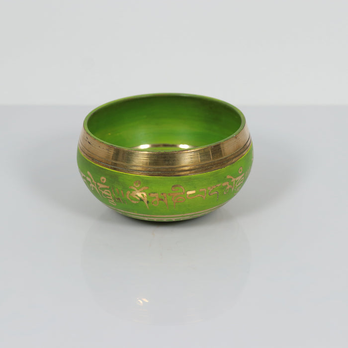 Atma Buti Metal Singing Bowl Green, 3" Inch, 180 Grams