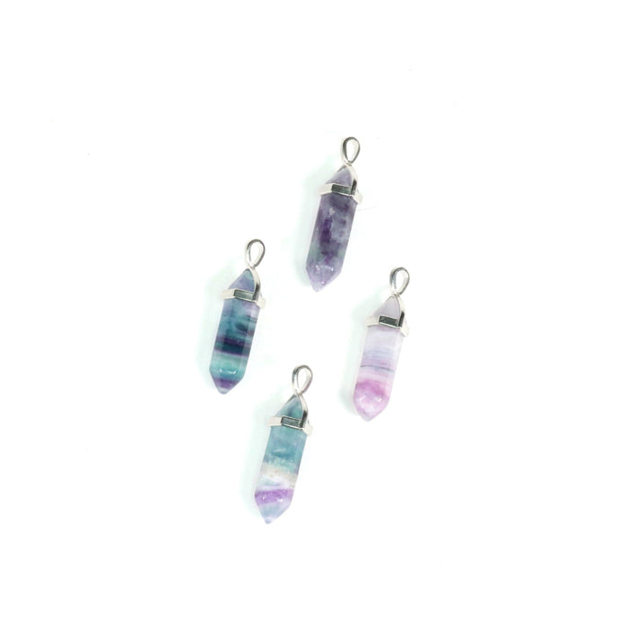 Fluorite Point Shape Pendants, 5 Pieces in a Pack, #082