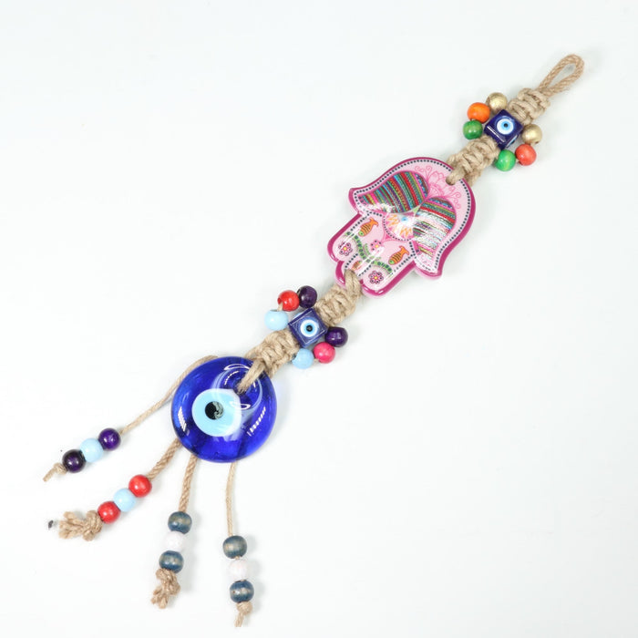 Evil Eye with Hamsa Hand Protection Hanging Decoration, 10 Pieces in a Pack, #008