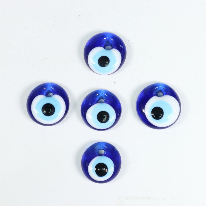 Evil Eye with Hole, 0.9" Inch, Handmade, 10 Pieces in a Pack, Handmade  #003