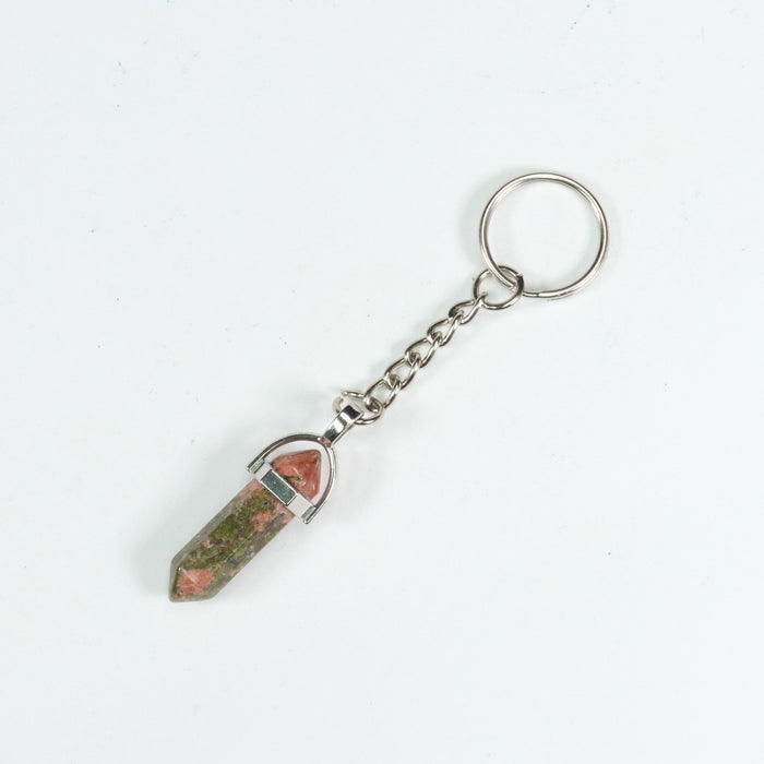 Unakite Point Shape Key Chain, 0.30" x 1.5" Inch, 10 Pieces in a Pack, #035