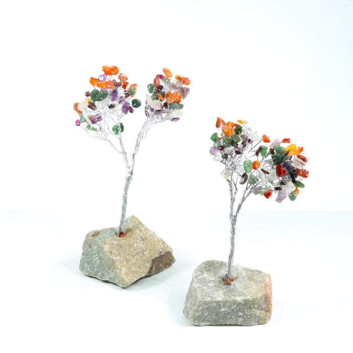 Green Base Multi Stone Small Tree, 6"-7" Inch, 25 Pieces in a Pack