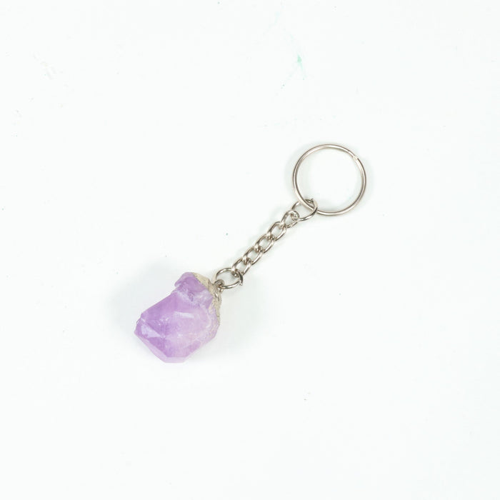 Amethyst Raw Stone Key Chain, 10 Pieces in a Pack, #021