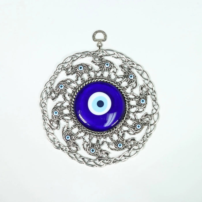 Authentic Evil Eye Wall Décor with Elephant Figure, 8" Inch, #466