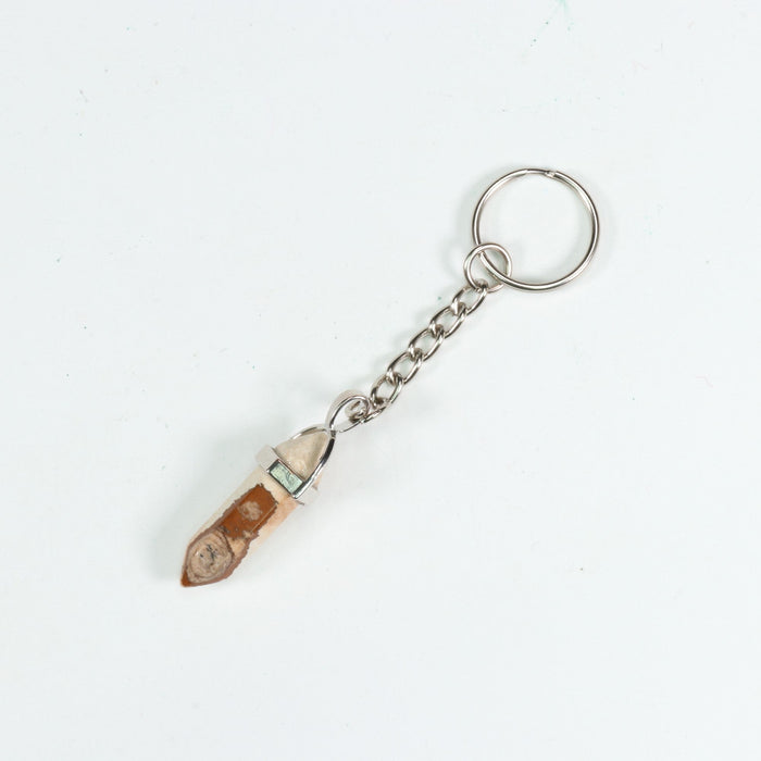 Picture Jasper Point Shape Key Chain, 0.30" x 1.5" Inch, 10 Pieces in a Pack, #031
