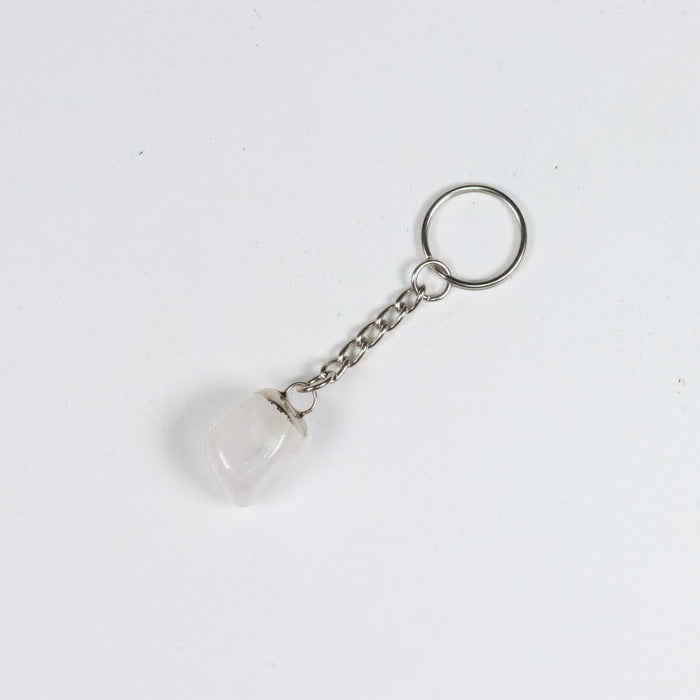 Clear Quartz Mixed Shape Key Chain, 0.55" x 1.10" Inch, 10 Pieces in a Pack, #034