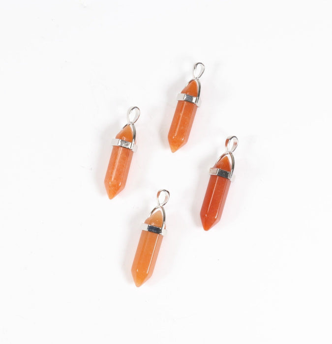 Peach Aventurine Point Shape Pendants, 0.30" x 1.5" Inch, 10 Pieces in a Pack, #075