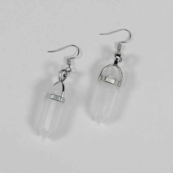 White Jade Point Shape Earrings Hook, 0.30" x 1.5" Inch, 5 Pair, #064
