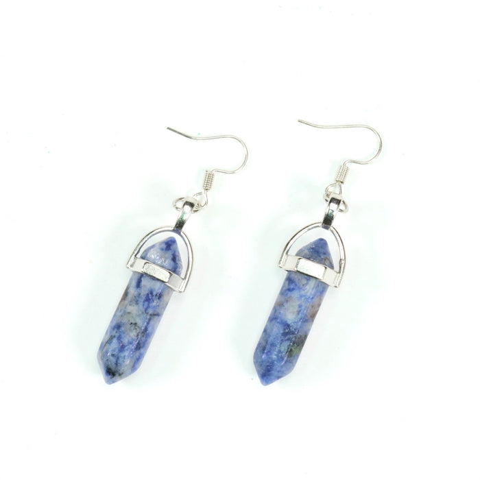 Lapis Lazuli Point Shape Earrings Hook, 0.30" x 1.5" Inch, 5 Pair, #051