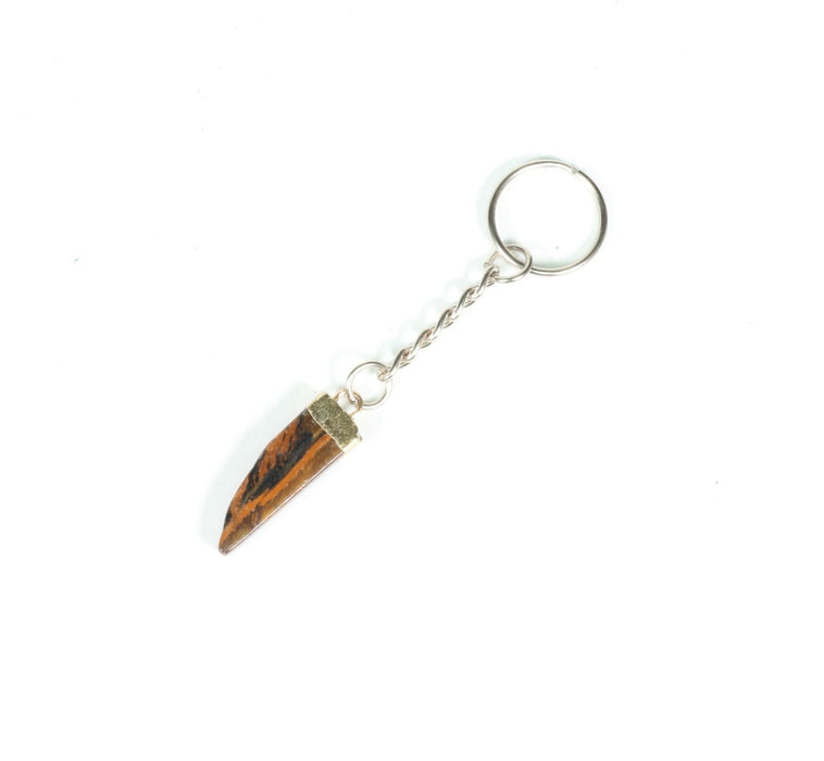 Tiger Eye Key Chain, 0.45" x 1.80" x 0.25" Inch, 10 Pieces in a Pack, #026