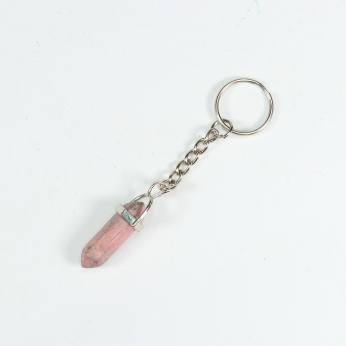 Rhodonite Point Shape Key Chain, 0.30" x 1.5" Inch, 10 Pieces in a Pack, #001