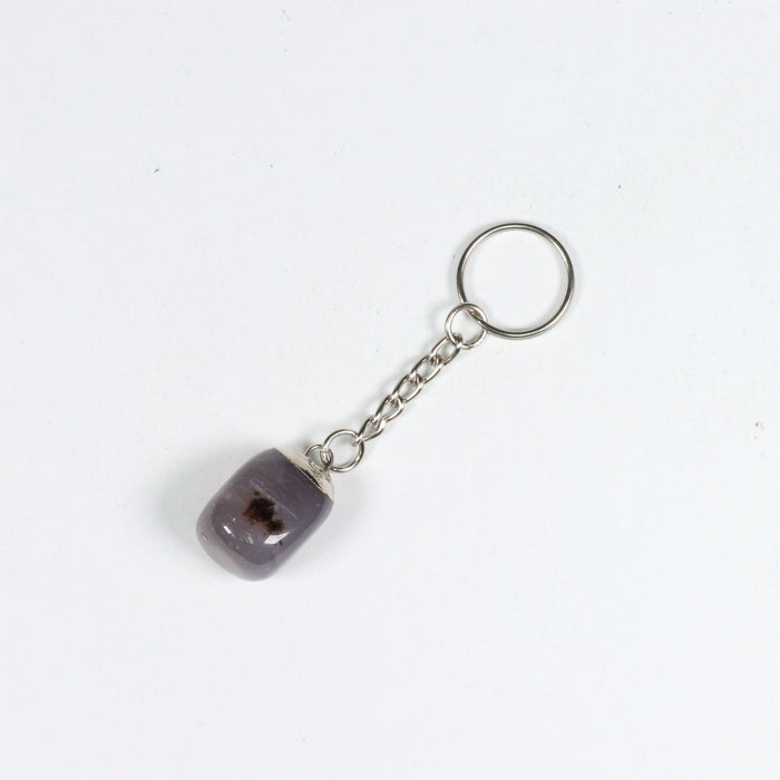 Grey Agate Mixed Shape Key Chain, 0.55" x 1.10" Inch, 10 Pieces in a Pack, #029