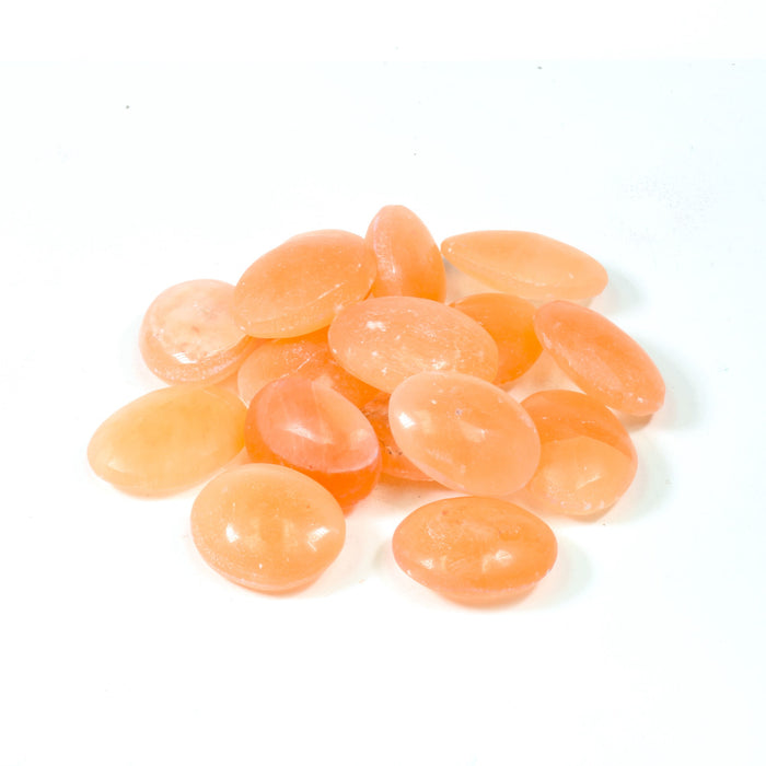 Selenite Orange Palm Stone, 1-1,5", 10 Pieces in a Pack  #002