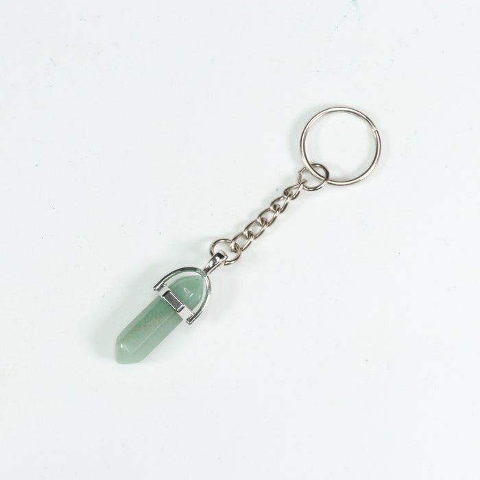 Green Aventurine Point Shape Key Chain, 0.30" x 1.5" Inch, 10 Pieces in a Pack, #022